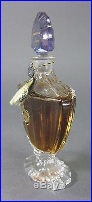 Vintage 1980s SHALIMAR GUERLAIN French Crystal Glass Perfume Bottle FULL 6 tall