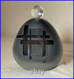 Vintage 1984 Jim Grant handmade black amethyst cameo glass perfume scent bottle Vintage 1984 Jim Grant handmade black amethyst cameo glass perfume scent bottle