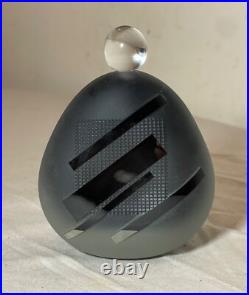 Vintage 1984 Jim Grant handmade black amethyst cameo glass perfume scent bottle Vintage 1984 Jim Grant handmade black amethyst cameo glass perfume scent bottle