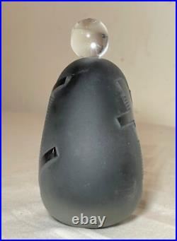 Vintage 1984 Jim Grant handmade black amethyst cameo glass perfume scent bottle Vintage 1984 Jim Grant handmade black amethyst cameo glass perfume scent bottle