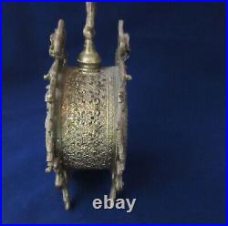 Vintage 24kt Gold Plated Filigree Ormolu Glass Large Ornate Perfume Bottle