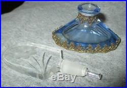 Vintage 3 3/4 Jeweled & Enameled Czech Perfume Bottle Dauber Intact