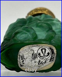 Vintage 3X GROUP Czech Bohemian Perfume Bottle Malachite Slag Glass