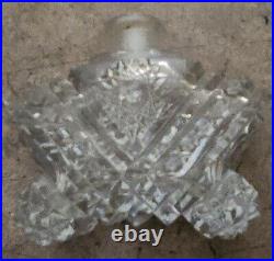 Vintage 40's Cut Glass Perfume Bottle With Large Top