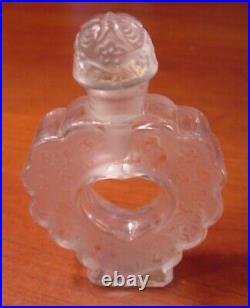 Vintage 40's Nina Ricci Coeur Joie Open Heart LALIQUE Perfume Bottle 3.5 Tall