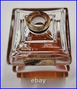 Vintage 40s Perfume Revillon Fluide Amou Daria Cube Glass Bottle Paris No Chips