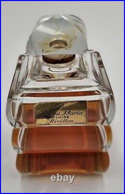 Vintage 40s Perfume Revillon Fluide Amou Daria Cube Glass Bottle Paris No Chips