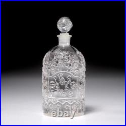 Vintage 6-Pc. Clear Frosted Art Glass Perfume Bottles France Italy Deco Florals Vintage 6-Pc. Clear Frosted Art Glass Perfume Bottles France Italy Deco Florals
