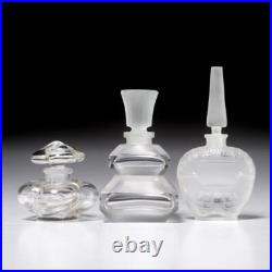 Vintage 6-Pc. Clear Frosted Art Glass Perfume Bottles France Italy Deco Florals Vintage 6-Pc. Clear Frosted Art Glass Perfume Bottles France Italy Deco Florals