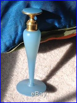 Vintage 6 Tall DeVilbiss Glass Perfume Bottle Atomizer & Bottle Robin Egg Blue