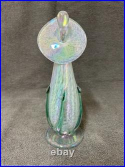 Vintage 8.25 Hand-Blown Signed Jack-N-Pulpit Perfume Bottle with Rod Stopper