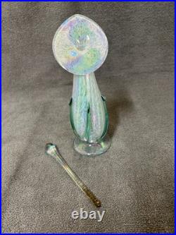 Vintage 8.25 Hand-Blown Signed Jack-N-Pulpit Perfume Bottle with Rod Stopper