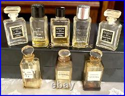 Vintage 8 Collectible CHANEL Paris Glass Perfume Bottles Empty 2 with Daubers