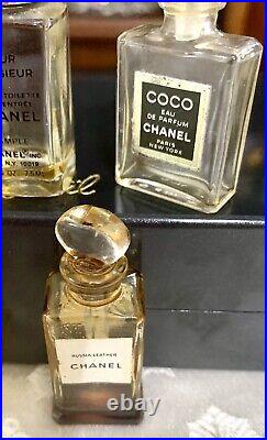 Vintage 8 Collectible CHANEL Paris Glass Perfume Bottles Empty 2 with Daubers