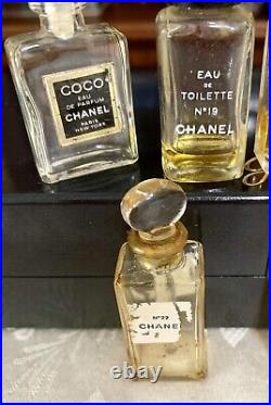 Vintage 8 Collectible CHANEL Paris Glass Perfume Bottles Empty 2 with Daubers