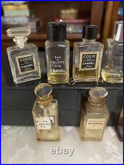 Vintage 8 Collectible CHANEL Paris Glass Perfume Bottles Empty 2 with Daubers