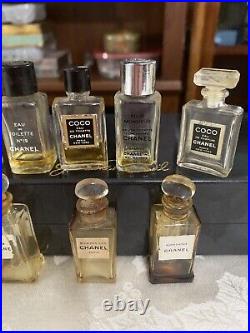 Vintage 8 Collectible CHANEL Paris Glass Perfume Bottles Empty 2 with Daubers