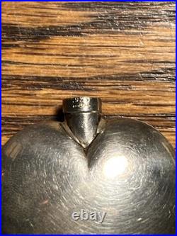 Vintage. 925 Sterling Silver Travel Perfume Bottle Heart Shape Tiffany Co Style