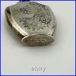 Vintage 950 Sterling Silver Hand Engraved Miniature Perfume Bottle 2 (13.2g)