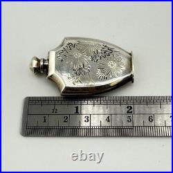 Vintage 950 Sterling Silver Hand Engraved Miniature Perfume Bottle 2 (13.2g)