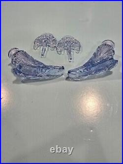 Vintage. A Pair Of Blue Pressed Glass Perfume Bottles