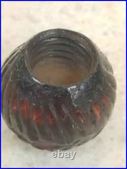 Vintage Amber 3 Perfume Bottle Hand Carved 1930's Womans Profile Floral Design
