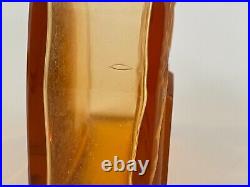 Vintage Amber / Orange Art Glass Perfume Bottle with Nude Scene Decorations