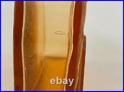Vintage Amber / Orange Art Glass Perfume Bottle with Nude Scene Decorations