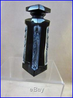 Vintage Ambre D`Orsay Black Glass Figural Perfume Bottle by Lalique