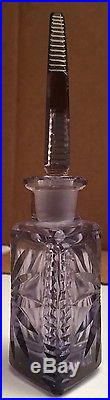 Vintage Amethyst Czechoslovakian Perfume Bottle with Floral Starburst
