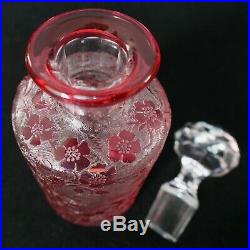 Vintage Antique Baccarat Perfume Bottle Eglantier Red Rose Design with Label
