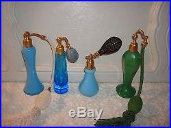 Vintage/Antique Collection 4 Perfume BottlesDevilbissCzechGORGEOUS COLORS