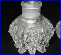 Vintage Antique Czech Czechoslovakia Clear Glass Perfume Bottle