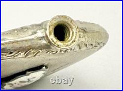 Vintage Antique Perfume Bottle Guilloche Silver Plate Enamel Floral
