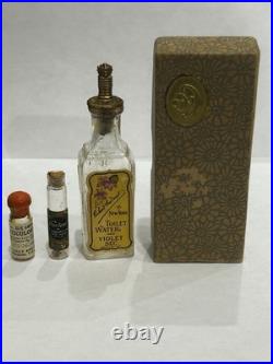 Vintage Antique Perfume Lot Richard Hudnut Violet Sec Bottle & Box & More