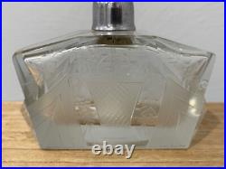 Vintage Antique Possibly Bohemian Etched Glass Perfume Atomizer with Floral Design