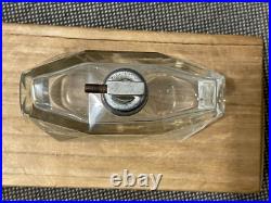 Vintage Antique Possibly Bohemian Etched Glass Perfume Atomizer with Floral Design