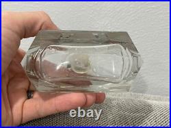 Vintage Antique Possibly Bohemian Etched Glass Perfume Atomizer with Floral Design