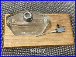 Vintage Antique Possibly Bohemian Etched Glass Perfume Atomizer with Floral Design