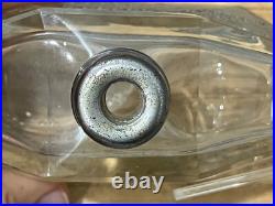 Vintage Antique Possibly Bohemian Etched Glass Perfume Atomizer with Floral Design