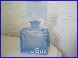Vintage Antique Signed Czechoslovakia Perfume Bottle Rich Blue Acid Marked