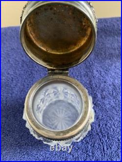 Vintage Antique Tiffany & More Glass Vanity JarsSterling Silver Lids
