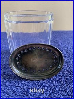Vintage Antique Tiffany & More Glass Vanity JarsSterling Silver Lids