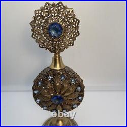 Vintage Apollo Vanity Bottle Blue Jeweled Crystal Rare Exceptional Collectible