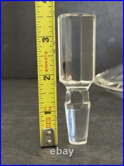Vintage Art Deco Crystal Perfume Bottle Karl Palda Czech Black Enamel Geometric