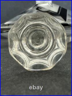 Vintage Art Deco Crystal Perfume Bottle Karl Palda Czech Black Enamel Geometric