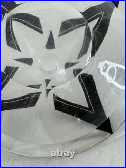 Vintage Art Deco Crystal Perfume Bottle Karl Palda Czech Black Enamel Geometric