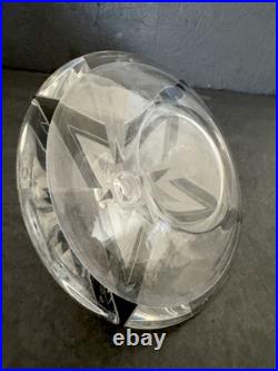 Vintage Art Deco Crystal Perfume Bottle Karl Palda Czech Black Enamel Geometric