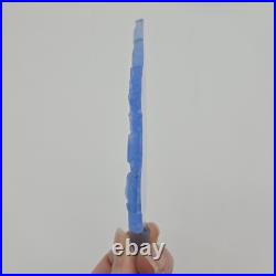 Vintage Art Deco Czech Blue Crystal Glass Perfume Bottle with Large Etched Stopper