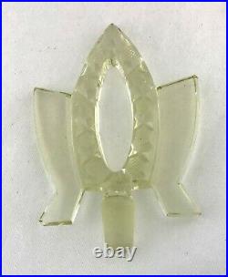 Vintage Art Deco Czech Perfume Bottle Yellow Cut Glass Stopper